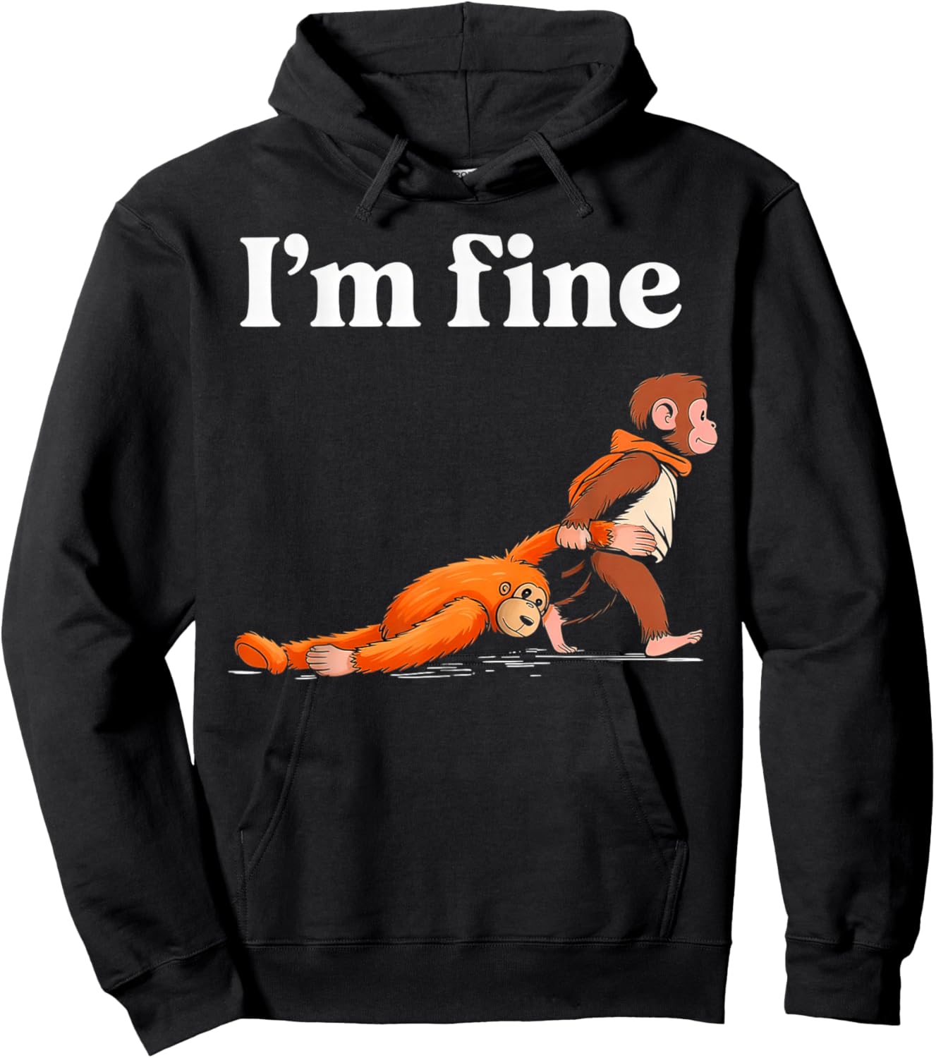 Monkey Punch Meme - I'm Fine Hoodie - Hoodie | Black