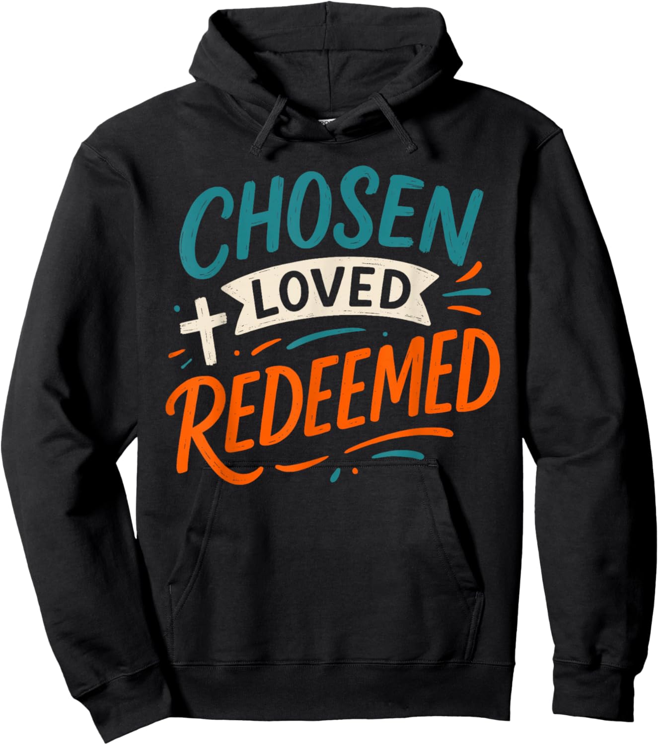 Chosen Loved Redeemed - Vintage Bible Verse Christian Hoodie - Hoodie | Black