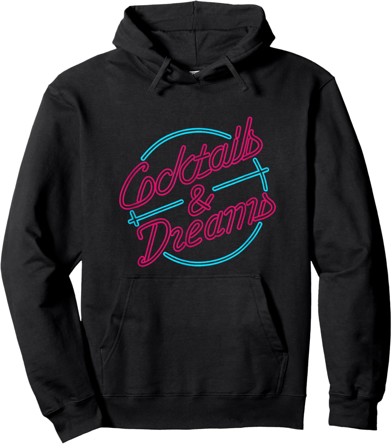 Cocktail and Dreams | Cocktail Vintage 80s Inspired Geeks Hoodie - Hoodie | Black