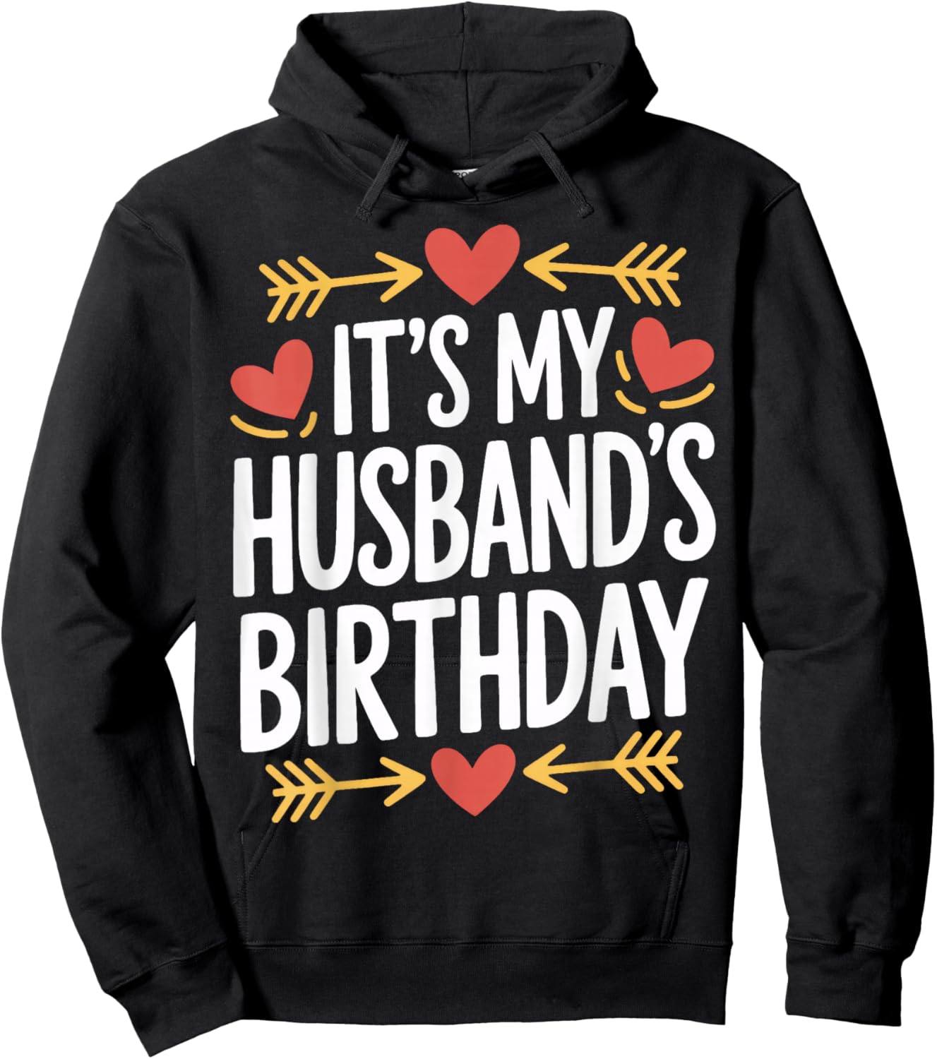 It's My Husband's Birthday Party Time Hoodie - Hoodie | Black