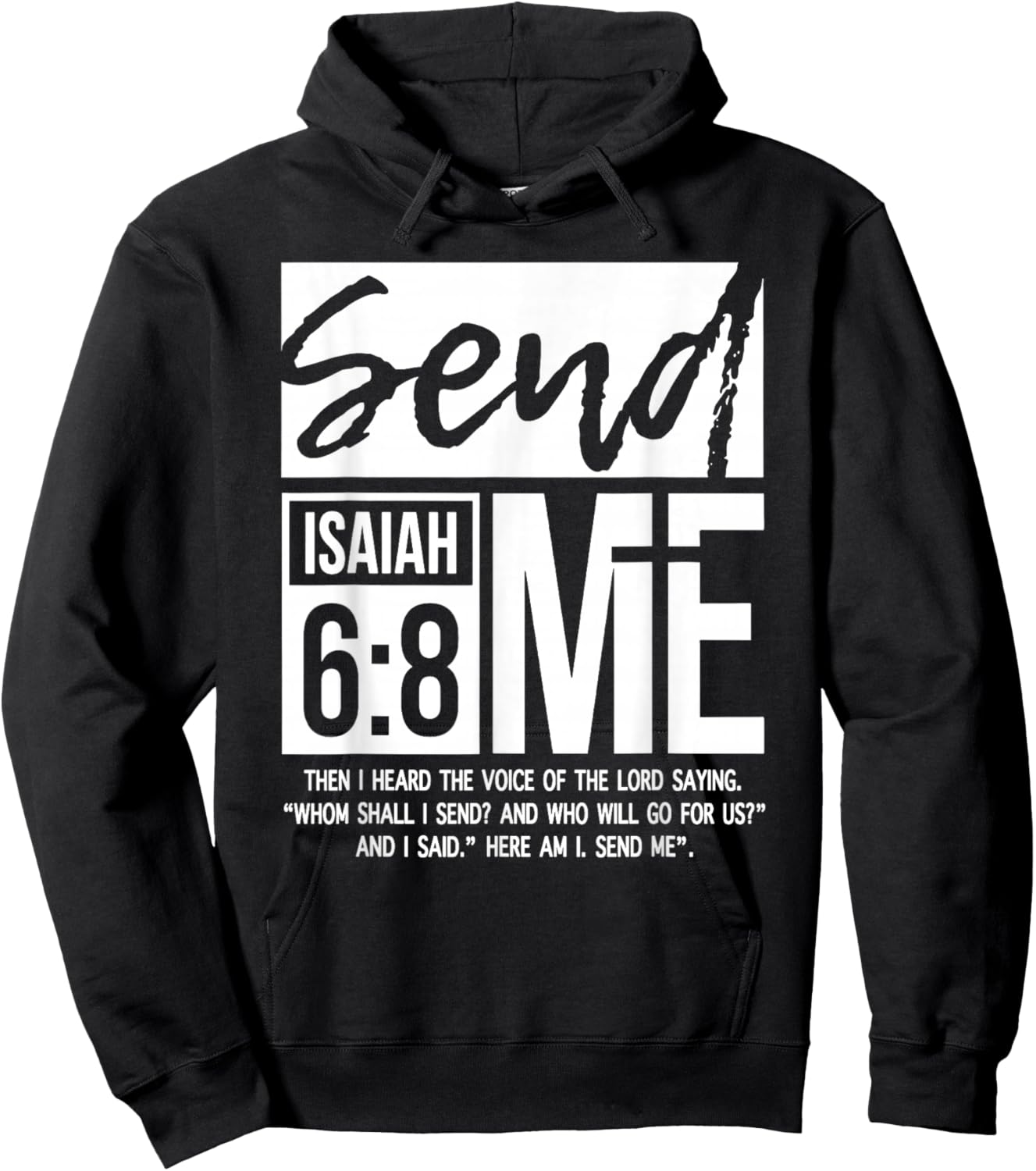 Send Me Isaiah 6:8, Vintage Bible Verse Christian Hoodie - Hoodie | Black