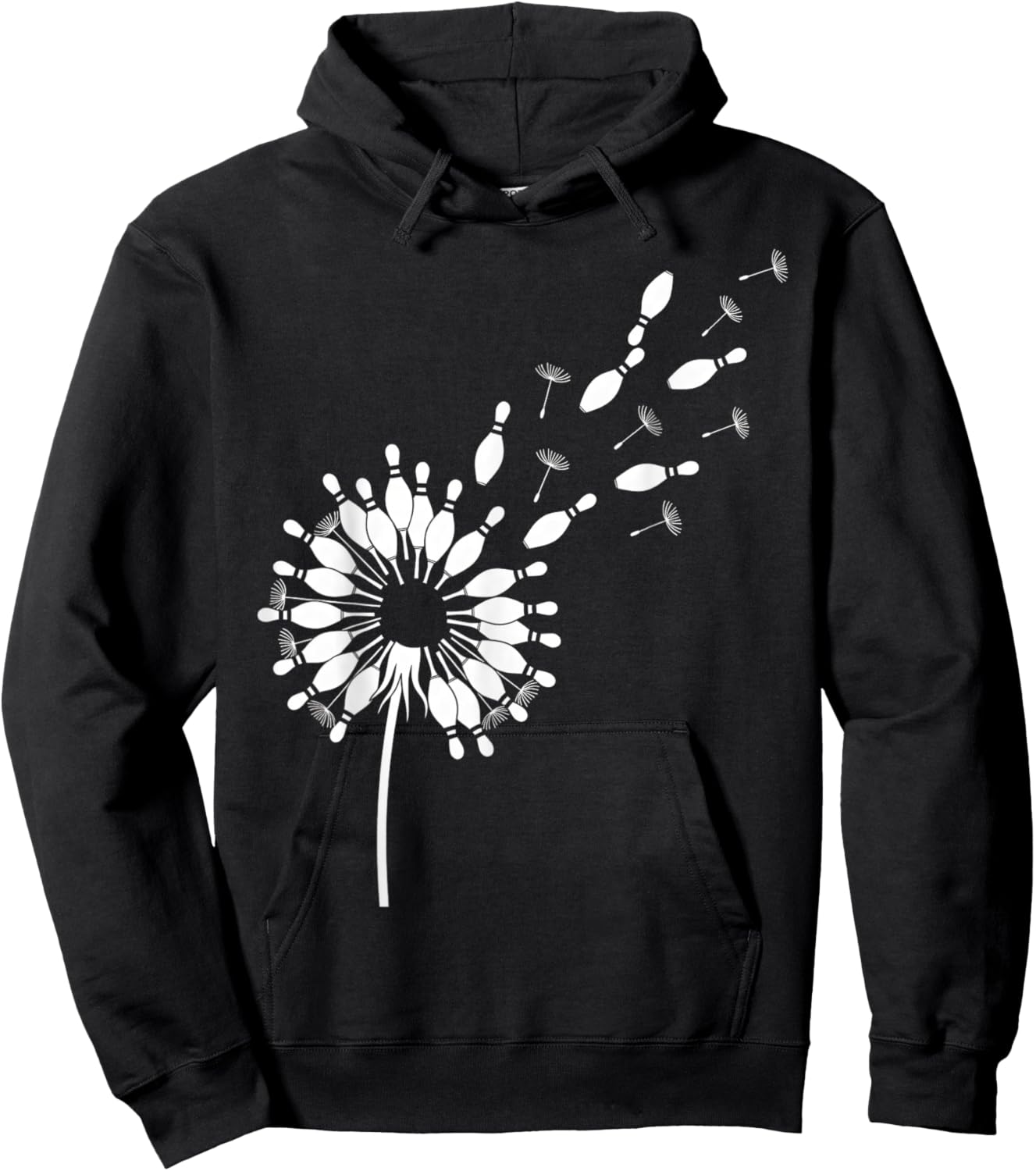 Bowling Pin Flower Hoodie - Hoodie | Black