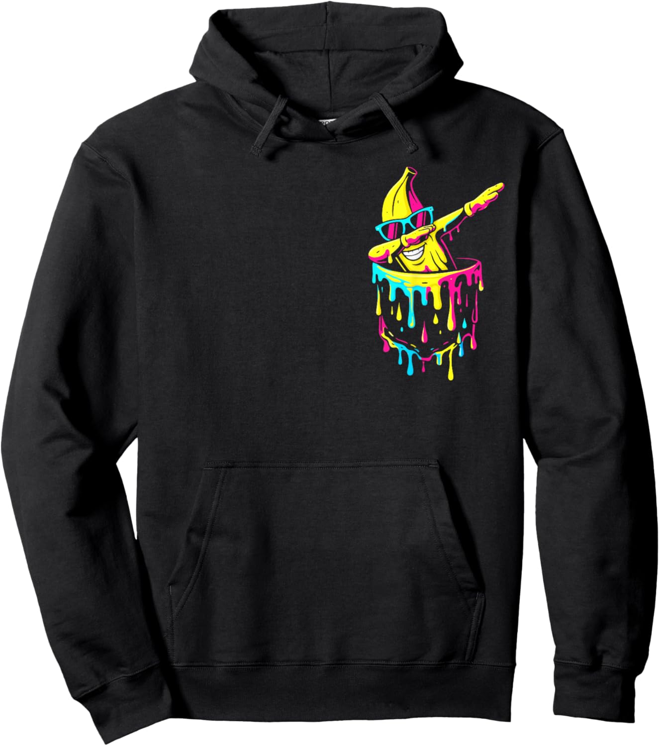 Funny Banana Dab in Pocket Drip Kids Youth Boys Girls Hoodie - Hoodie | Black