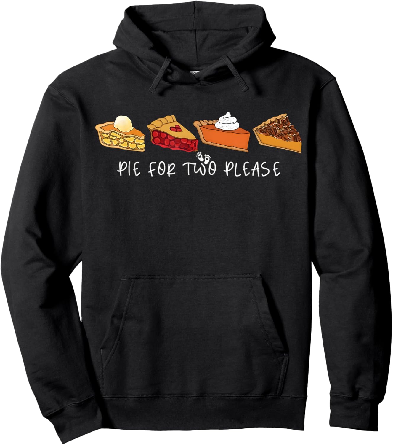 Pie for Two Please Thanksgiving Pregnancy Announcement Hoodie - Hoodie | Black