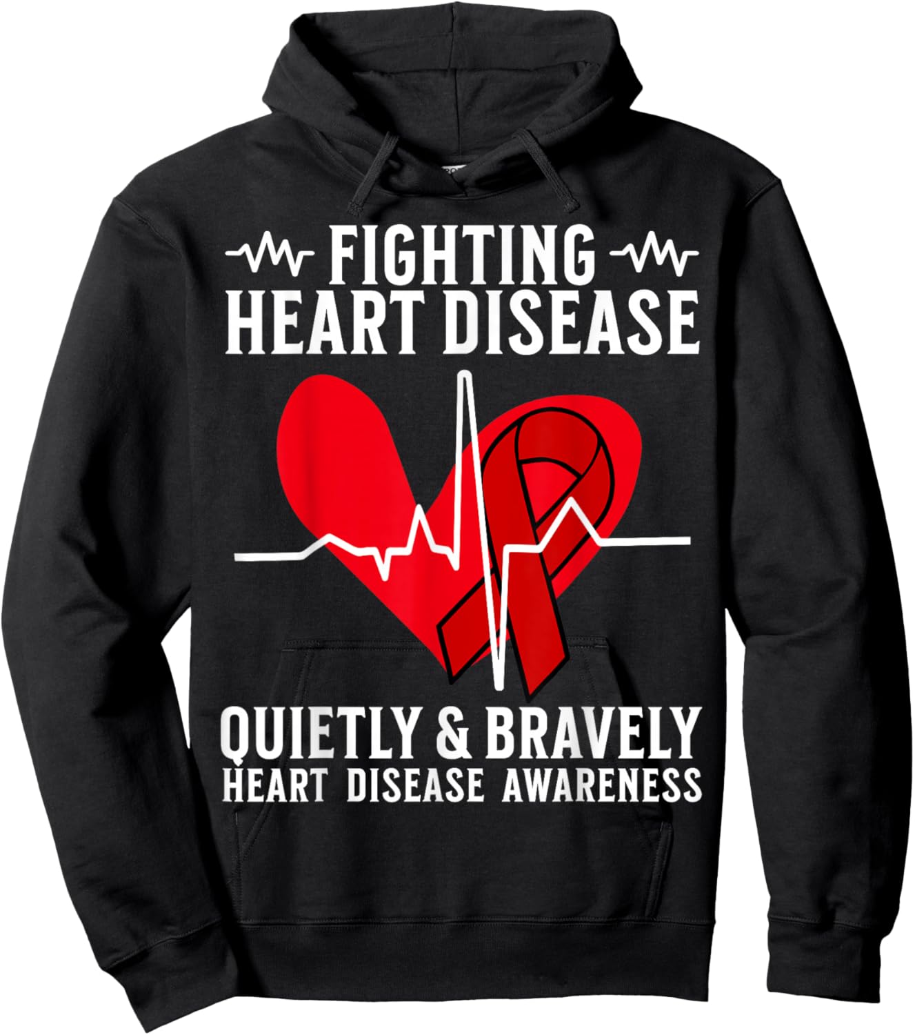 Heart Disease Awareness Heart Warrior American Heart Month Hoodie - Hoodie | Black