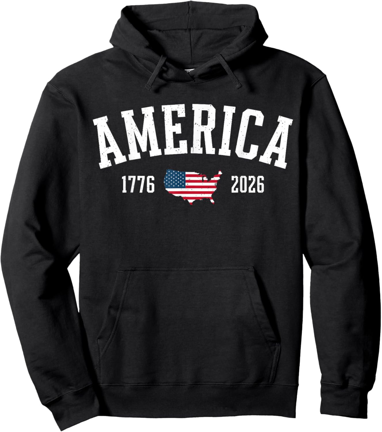 4th of July American Flag Vintage 250 Years 1776 2026 USA Hoodie - Hoodie | Black