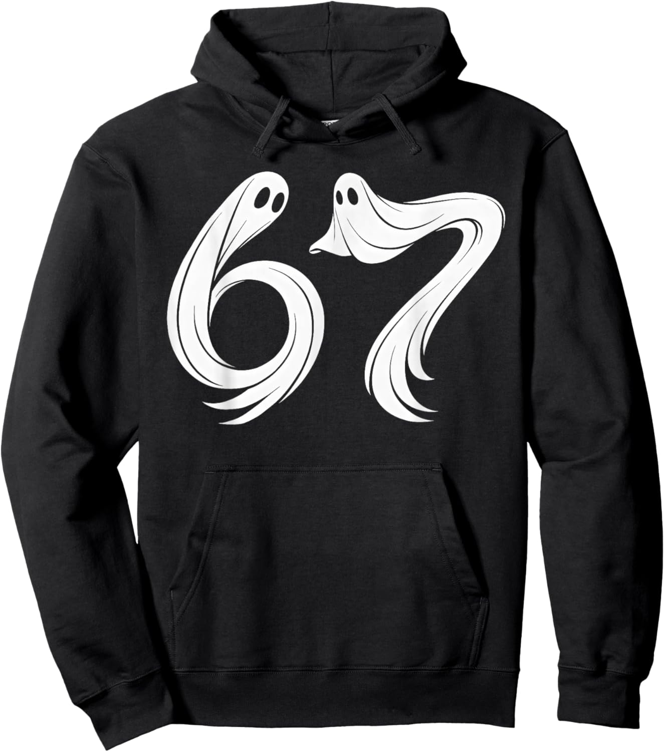 Funny Six Seven 6 7 Meme 67 Design Ghost Halloween Costume Hoodie - Hoodie | Black