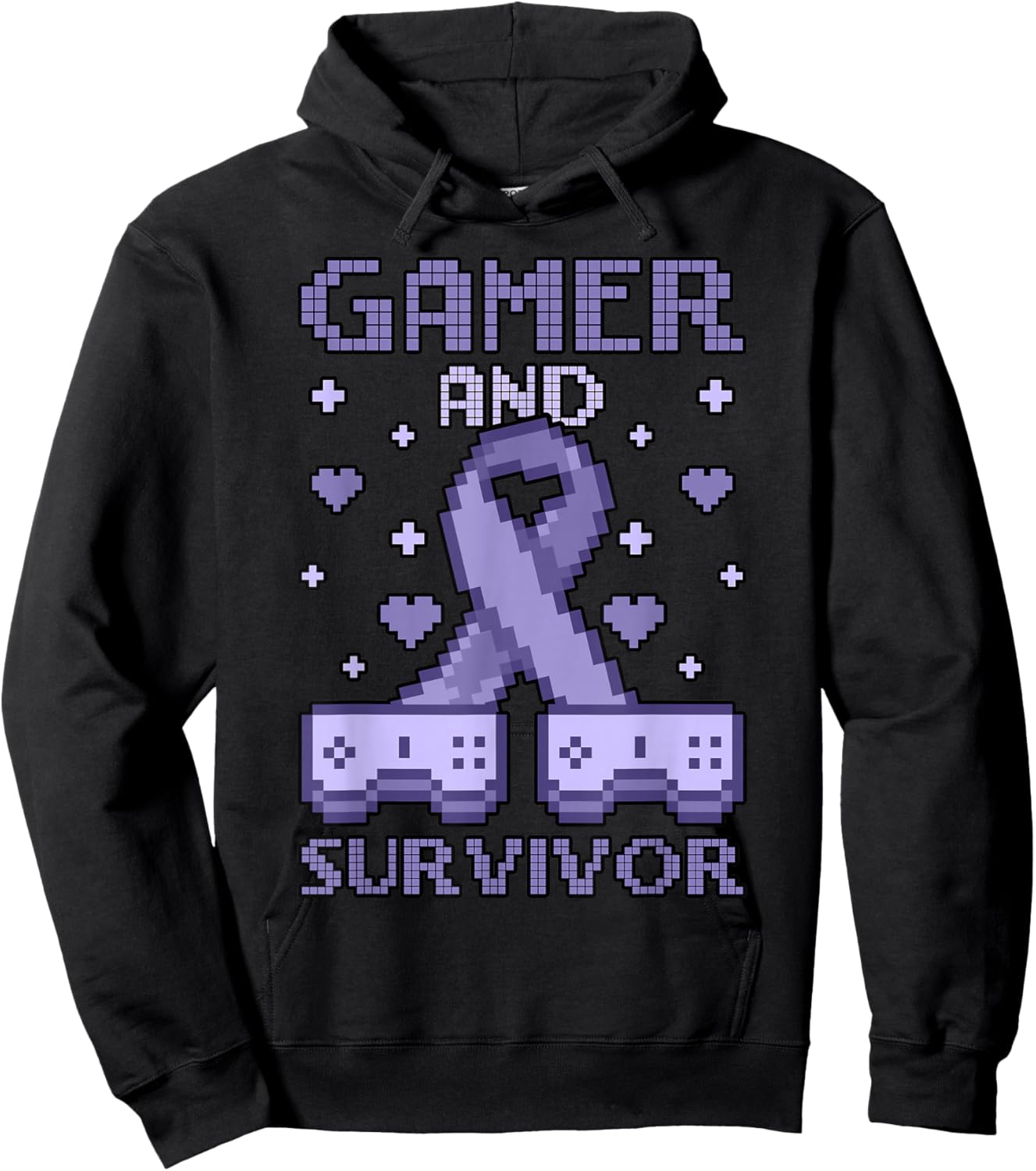 Hodgkins Lymphoma Awareness Gamer and Survivor Hoodie - Hoodie | Black