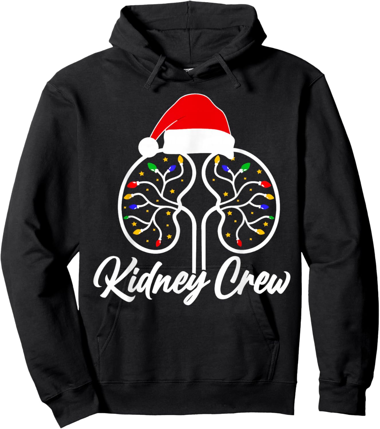 Christmas Lights Kidney Crew Dialysis Nurse Nephrology Squad Hoodie - Hoodie | Black
