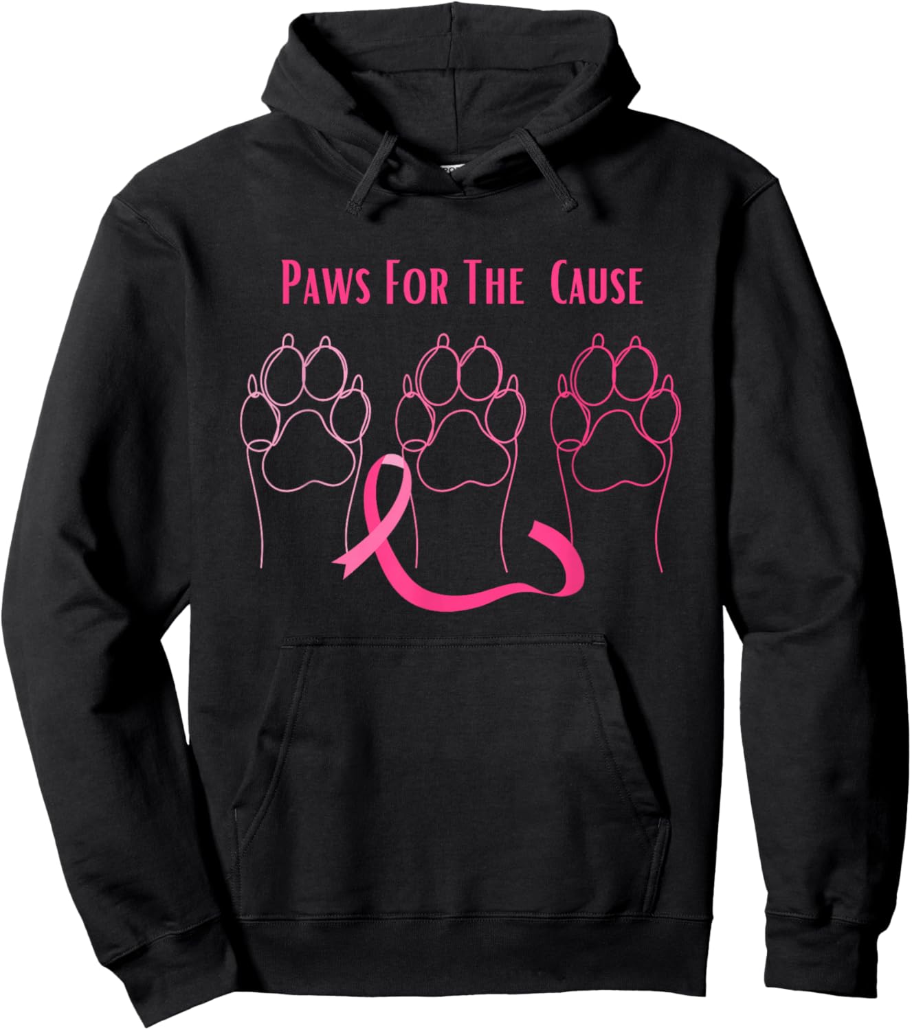 Paws for The Cause Dog Breast Cancer Awareness Hoodie - Hoodie | Black