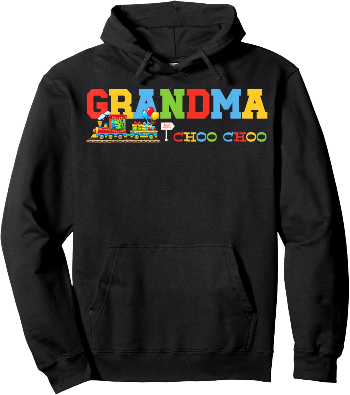 Train Birthday Grandma Hoodie - Hoodie | Black