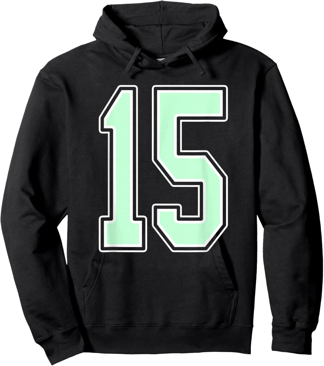 Cute Mint Green Number 15 Jersey Player Uniform #15 Fan Hoodie - Hoodie | Black
