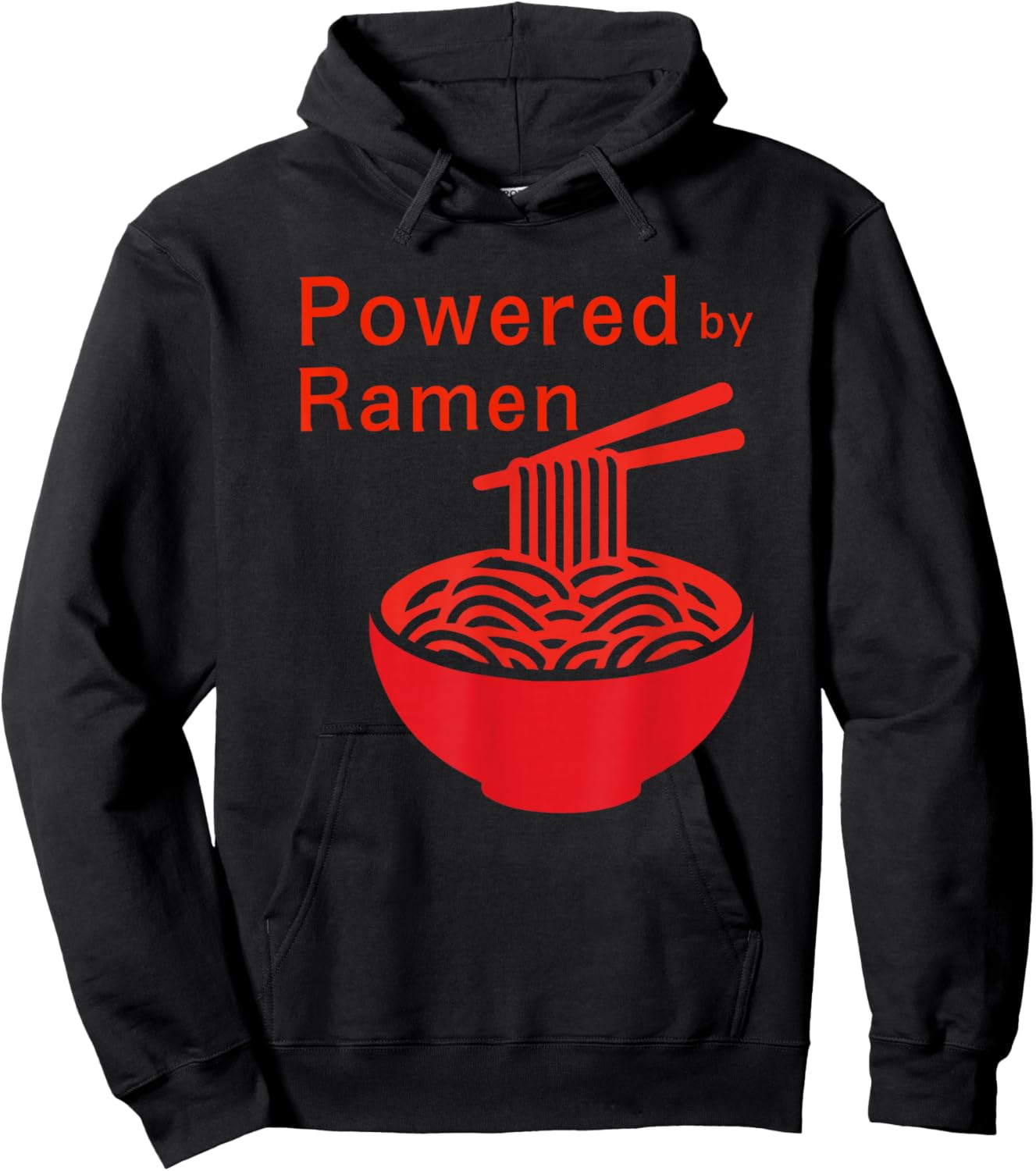 Funny Powered by Ramen Noodle Japanese Food Lover Gift Hoodie - Hoodie | Black