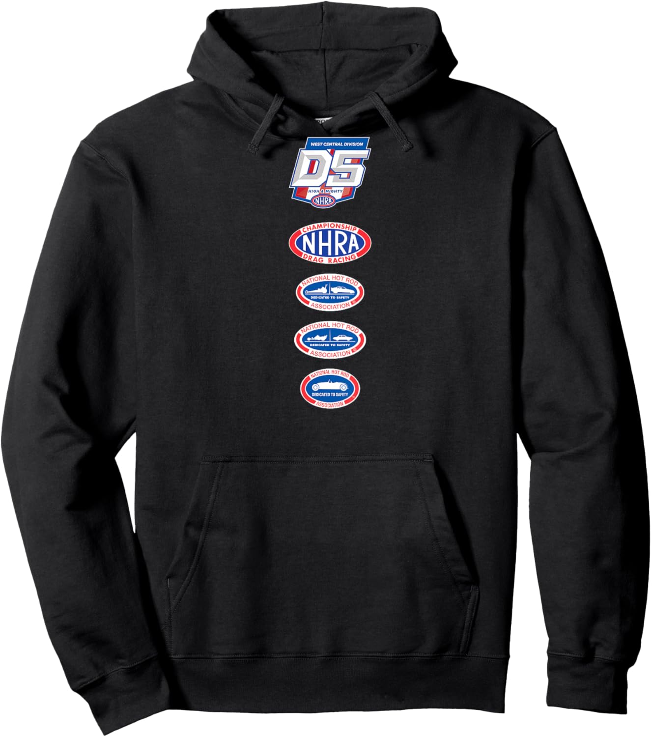 NHRA Division 5 Stacked Vintage Logos Hoodie - Hoodie | Black