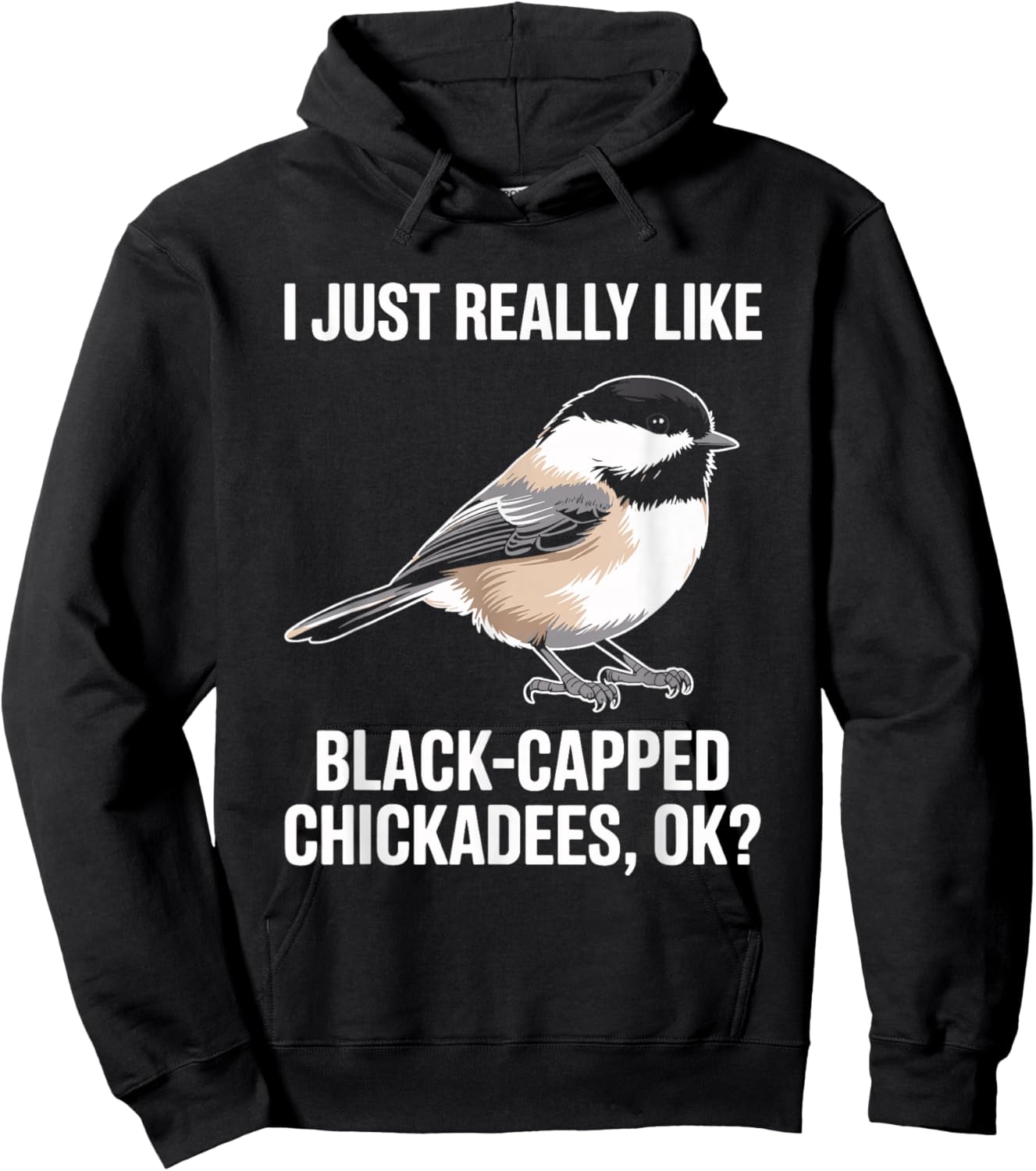 Black-Capped Chickadee Bird Hoodie - Hoodie | Black
