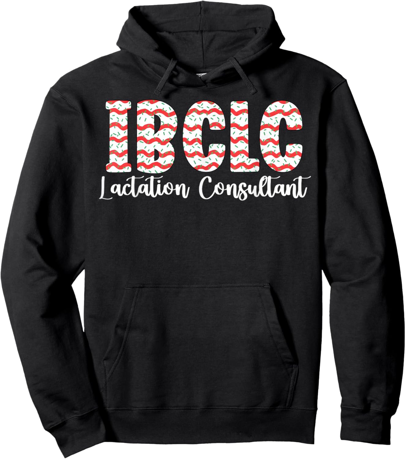 IBCLC Christmas Lactation Consultant Breastfeeding Coach RN Hoodie - Hoodie | Black
