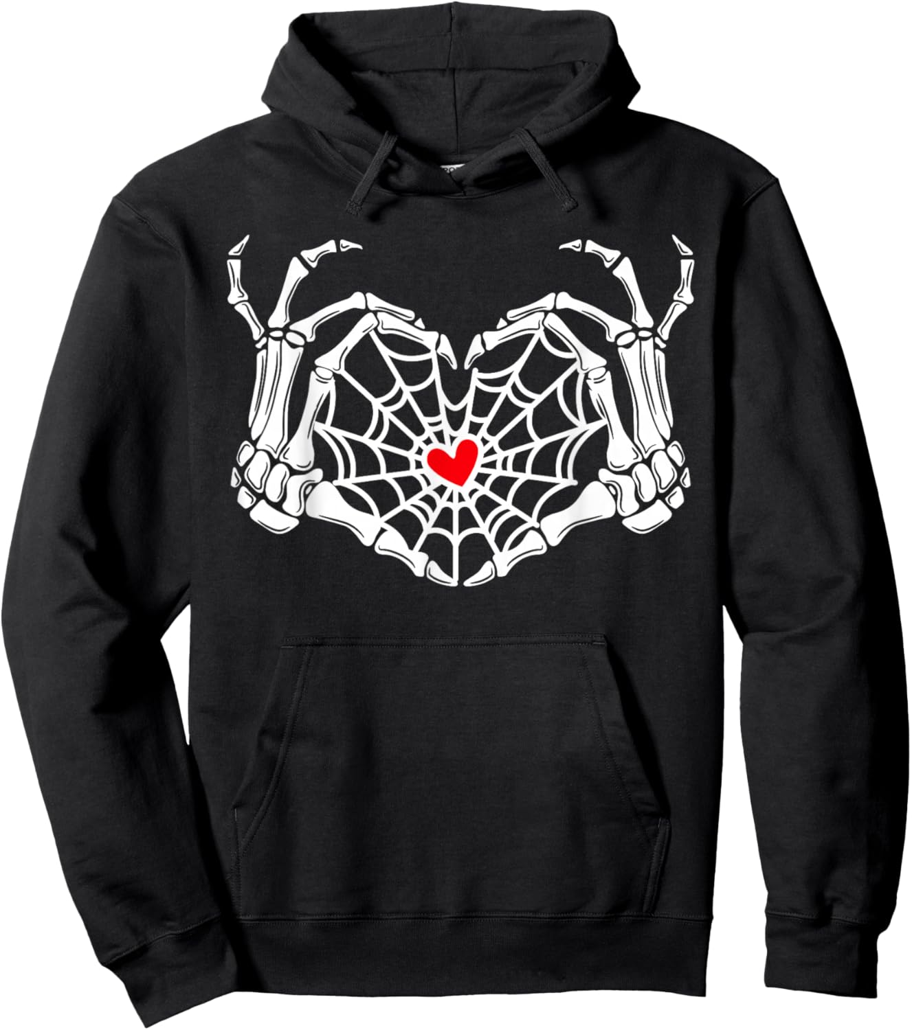 Retro Skeleton Hands Heart Sign Halloween Costume Women Girl Hoodie - Hoodie | Black