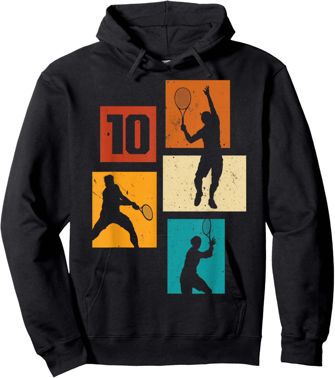 10th Birthday Boys Tennis Player Tennis 10 Years Old Hoodie - Hoodie | Black
