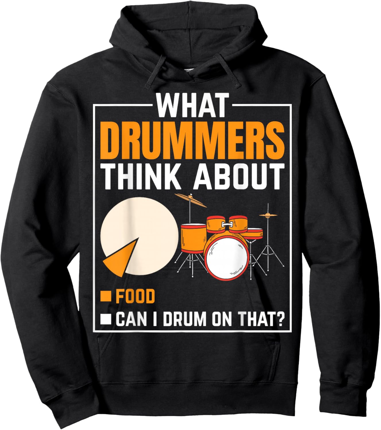 Cool Drummers Think About Drum Drummer Music Drumming Hoodie - Hoodie | Black