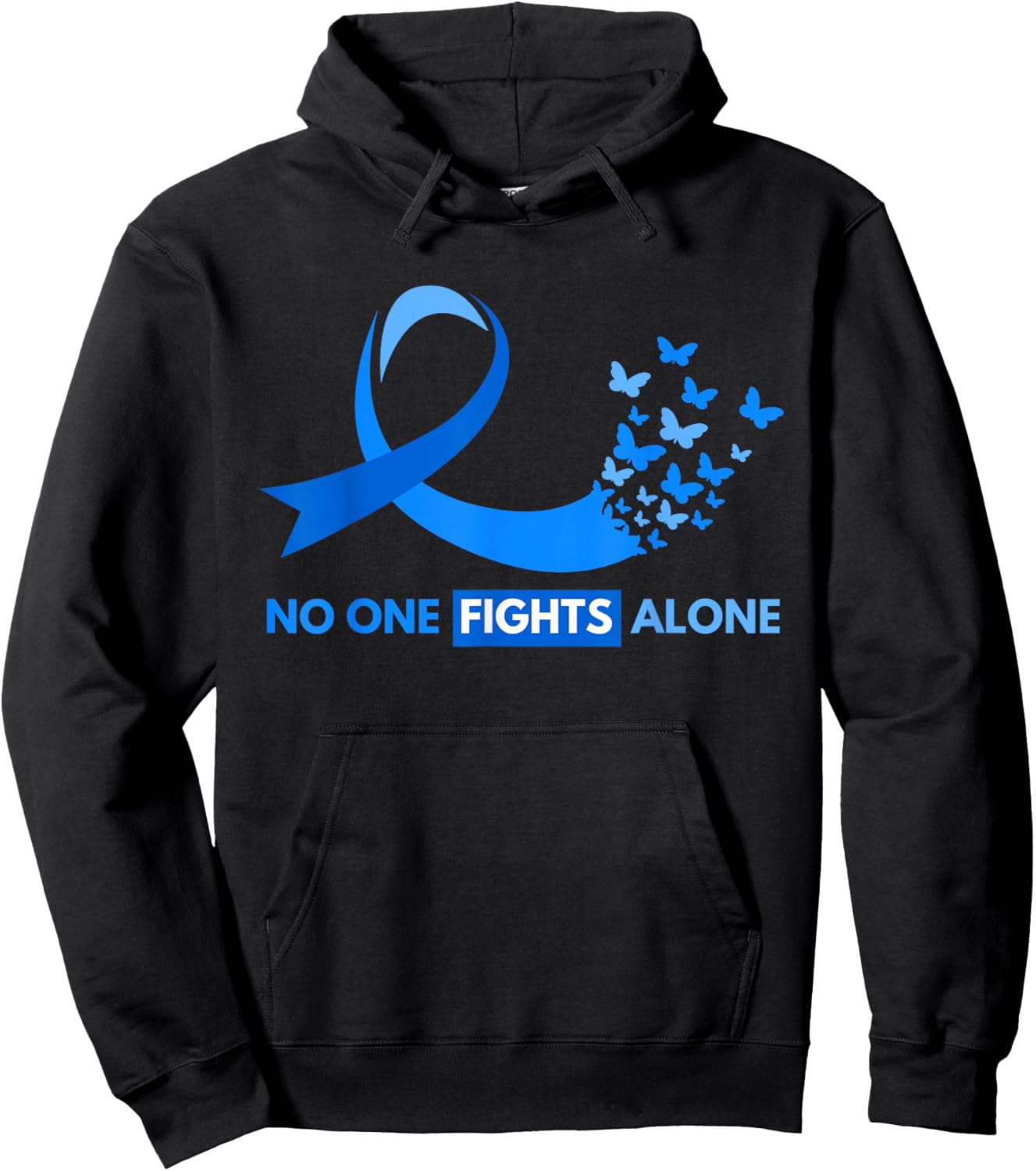 No One Fights Diabetes Alone Diabetes Awareness Hoodie - Hoodie | Black