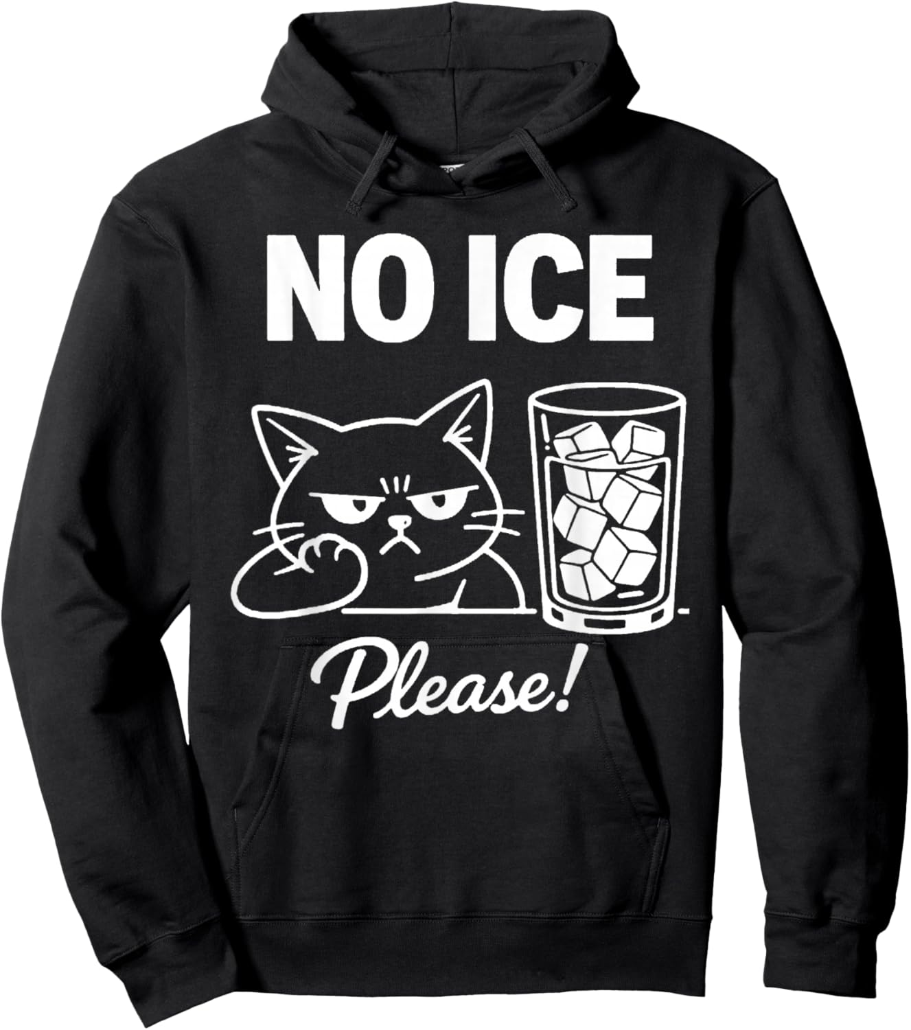 No Ice Please Cat Abolish ICE Funny Anti-Ice Kitten Meme Hoodie - Hoodie | Black