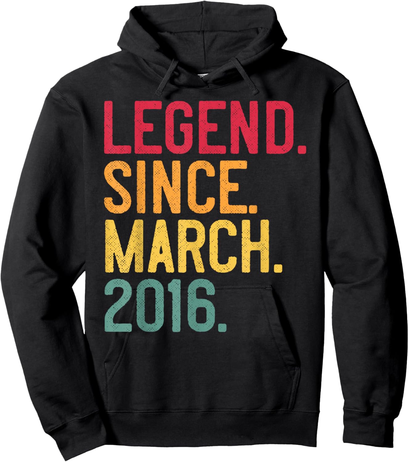 Legend Since March 2016 10 Years Old 10th Birthday - Vintage Hoodie - Hoodie | Black