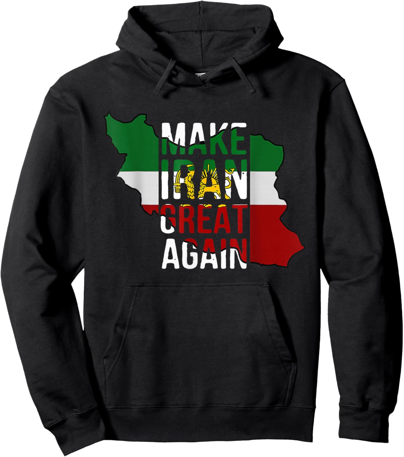 Iranian Shirt Make Iran Great Again Emblem of Iran MIGA Hoodie - Hoodie | Black