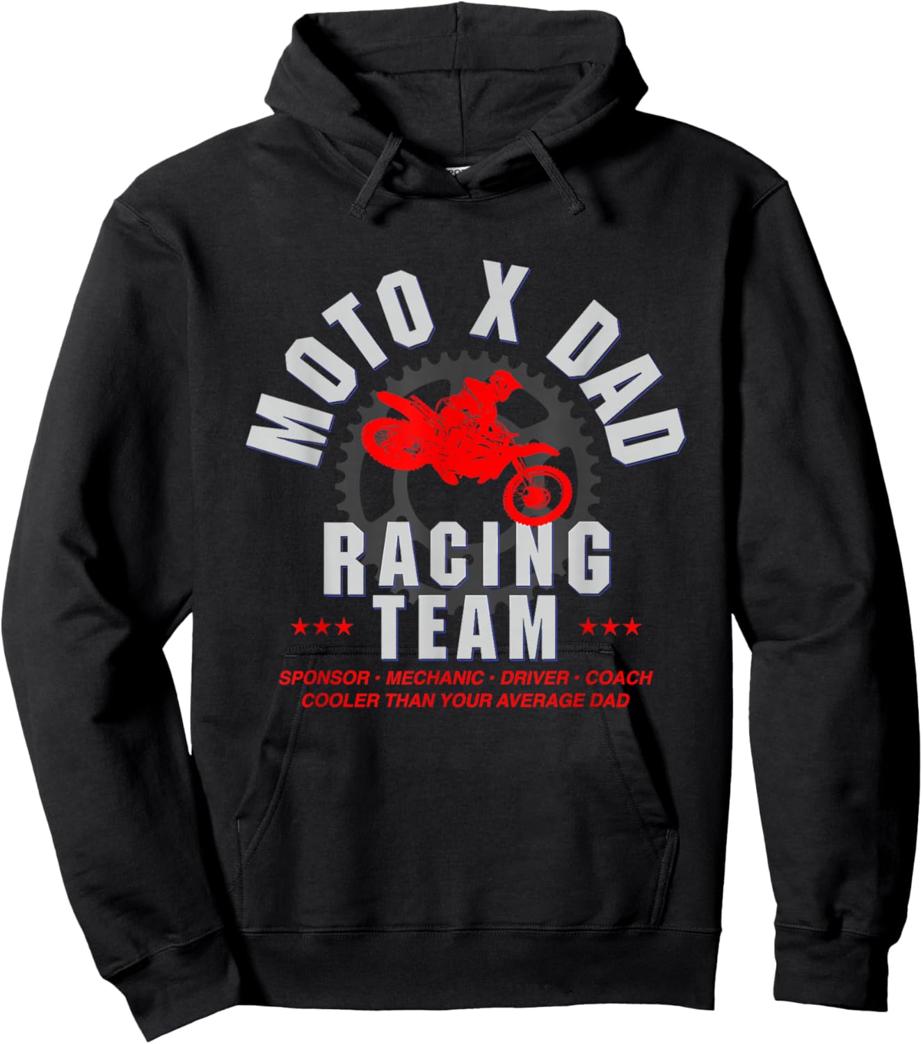 Moto Dad Dirt Bike MX Racing Birthday Gift Hoodie - Hoodie | Black