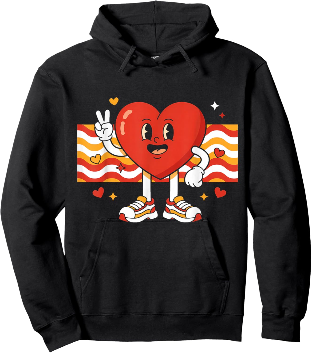 Valentines Vibes Valentines Day for Teens Boys Girls Kids Hoodie - Hoodie | Black