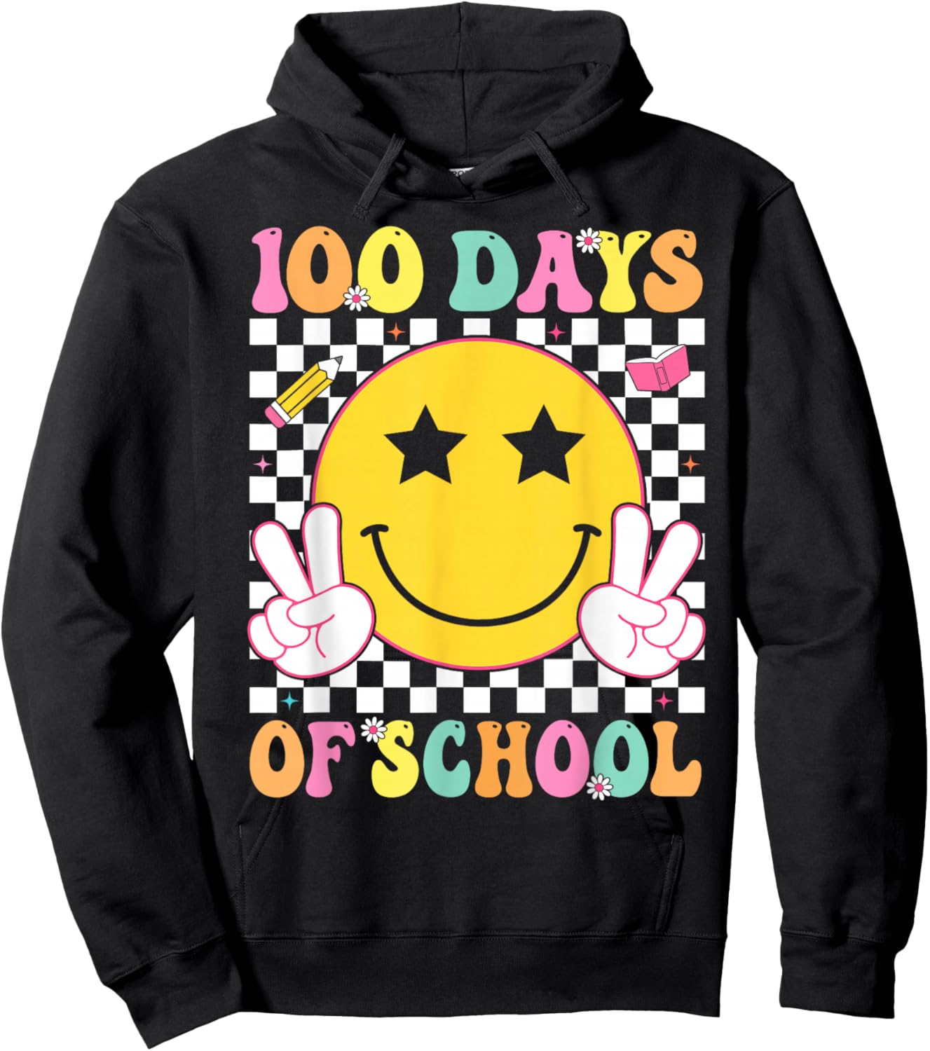 100 Days of School Boys Kids 100th Day of School Teacher Hoodie - Hoodie | Black