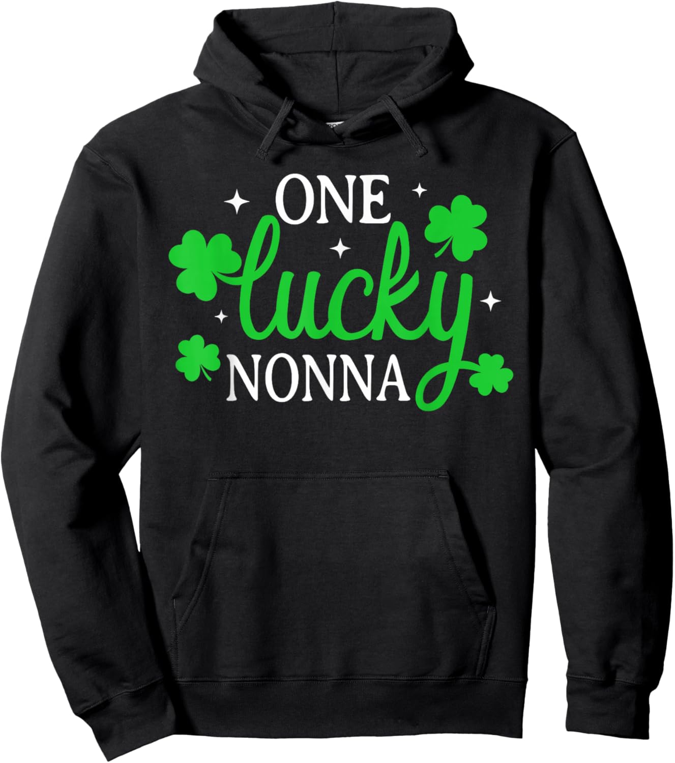 Matching Family Funny One Lucky Nonna St Patrick’s Day Hoodie - Hoodie | Black