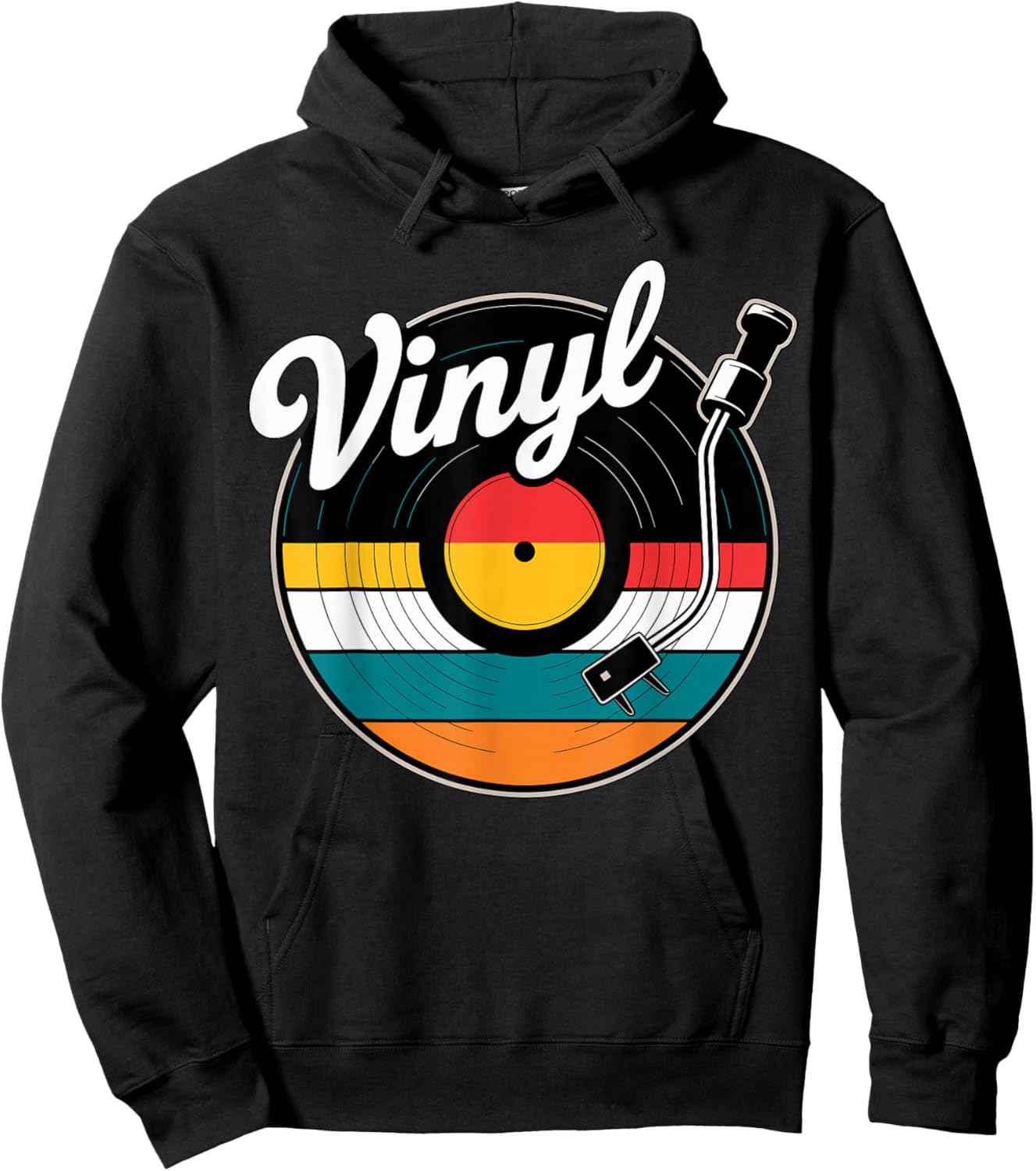 Vinyl Record Turntable Retro Music Hoodie - Hoodie | Black