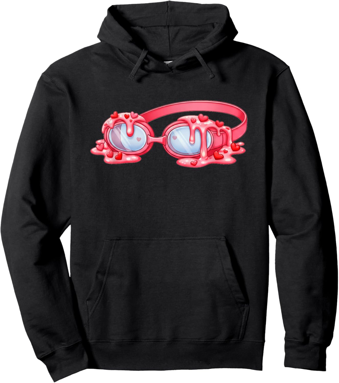 Swimming Valentines Day Ice Cream Drip Heart Swimmer Boys Hoodie - Hoodie | Black