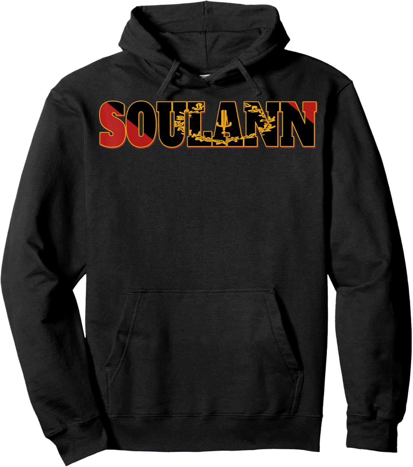 SOULANN Flag Emblem Power Soul Black American Heritage Art Hoodie - Hoodie | Black