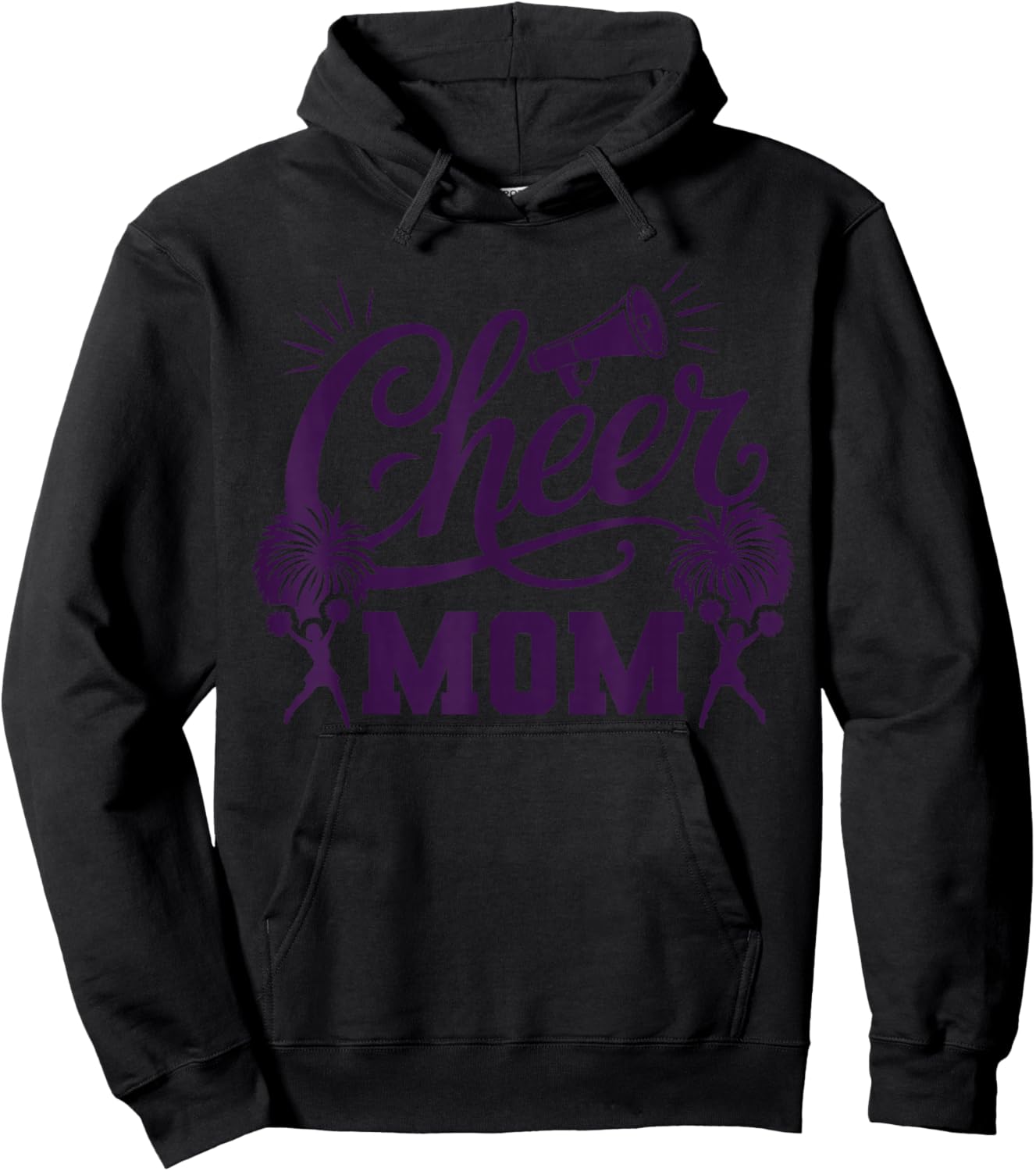 Purple Cheer Mom Women Vintage Cheerleader Hoodie - Hoodie | Black