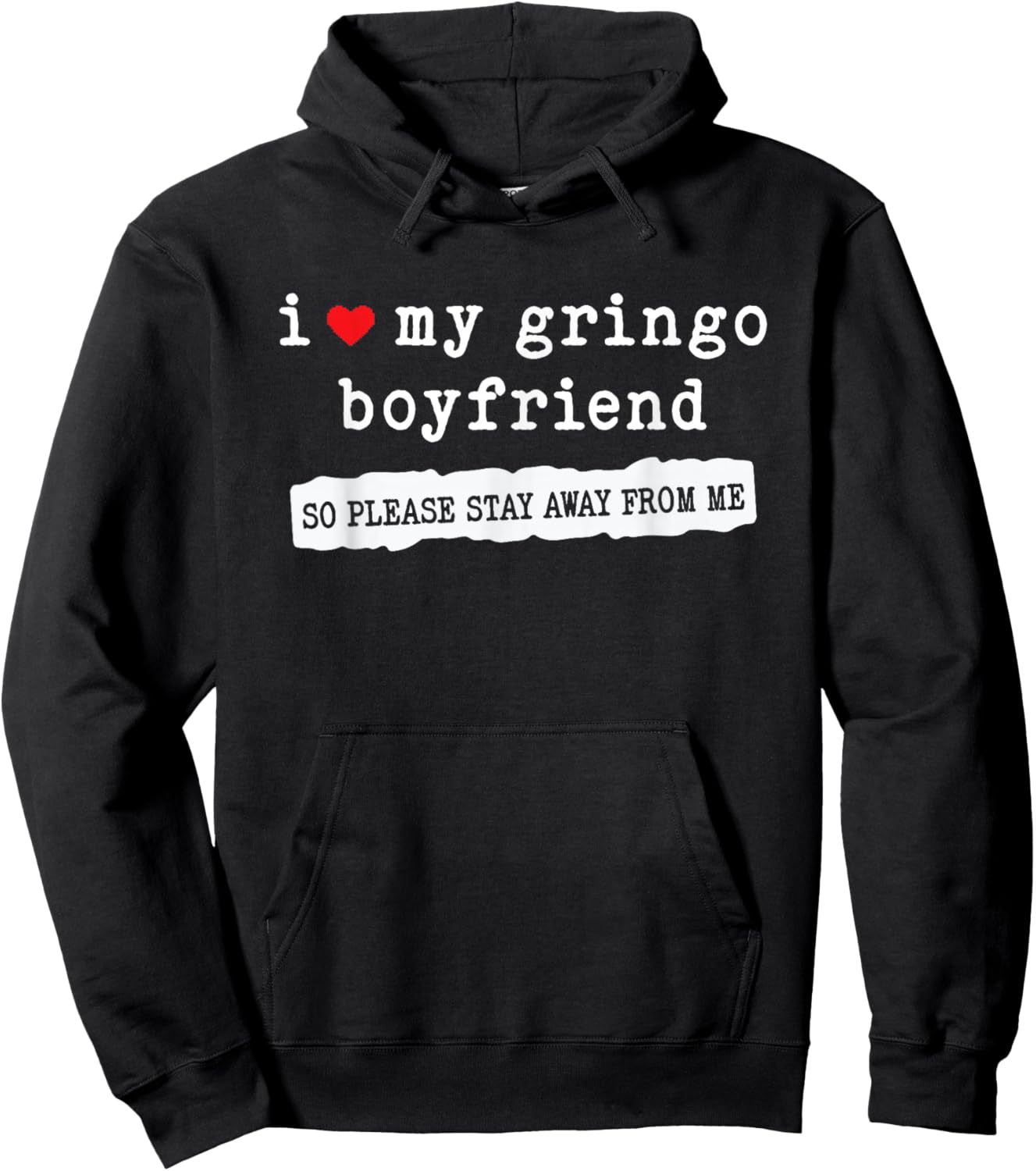I Love My Gringo Boyfriend Funny Girlfriend Subtle Hoodie - Hoodie | Black