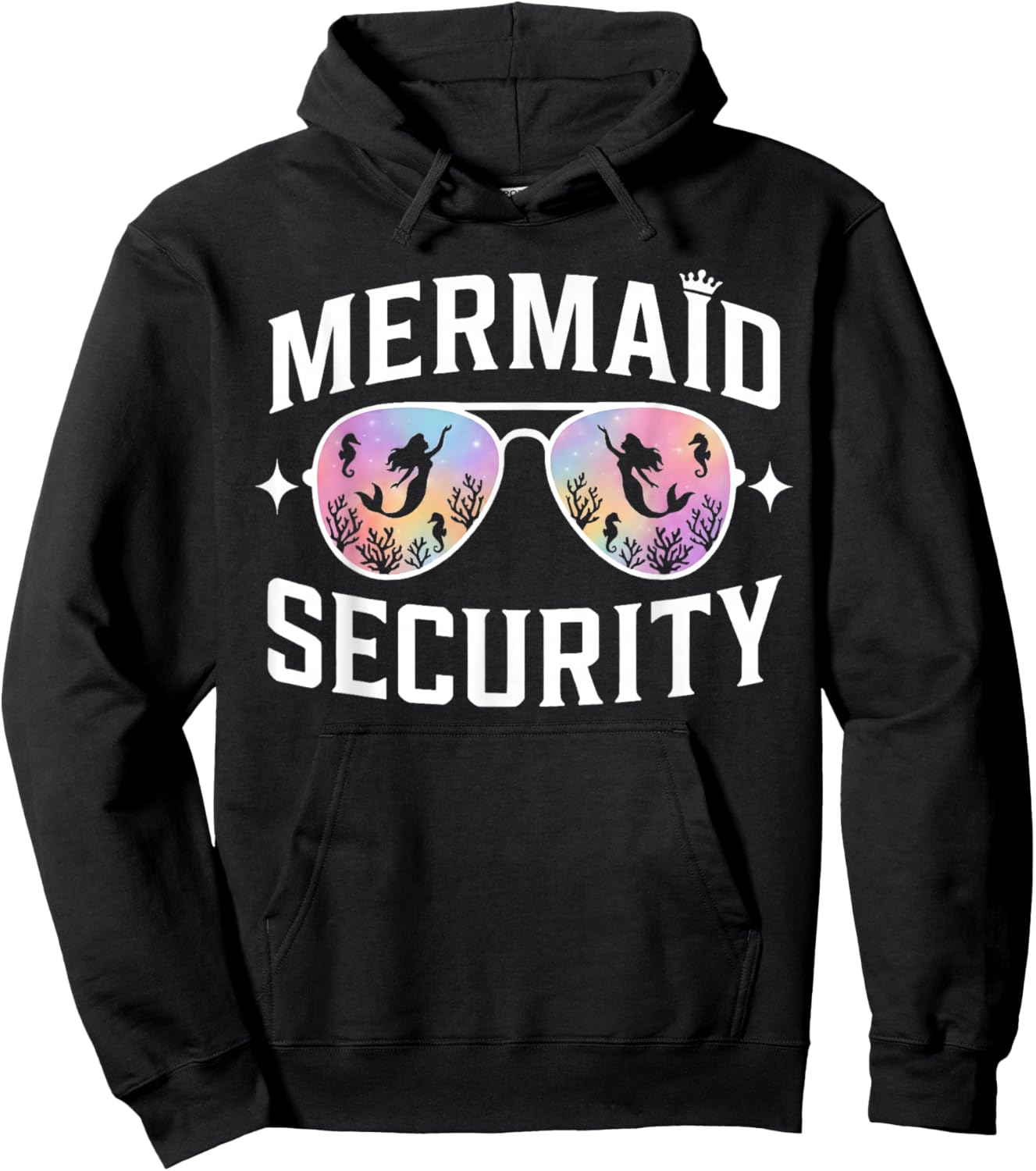 Mermaid Security Mom Dad Family Trip Cruise Sea Event Hoodie - Hoodie | Black