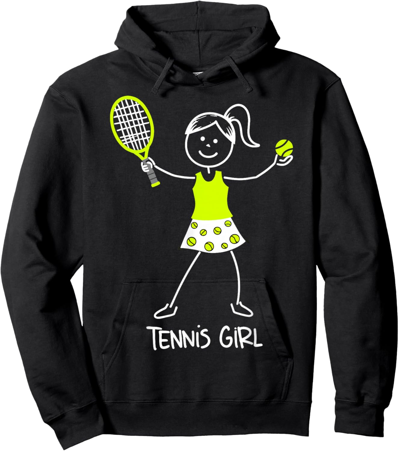 Tennis Girl Funny Tennis Kids Player Hoodie - Hoodie | Black
