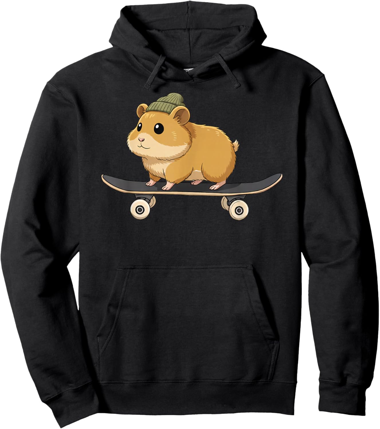 Funny Hamster Skater Skateboard Animal Lover Boys Girls Kids Hoodie - Hoodie | Black