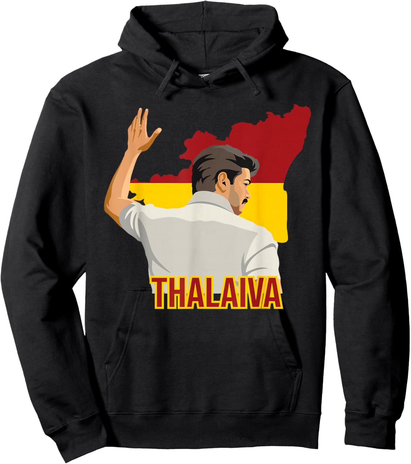 Thalapathy Vijay Thalaiva TVK Flag Tamil Kollywood Hoodie - Hoodie | Black