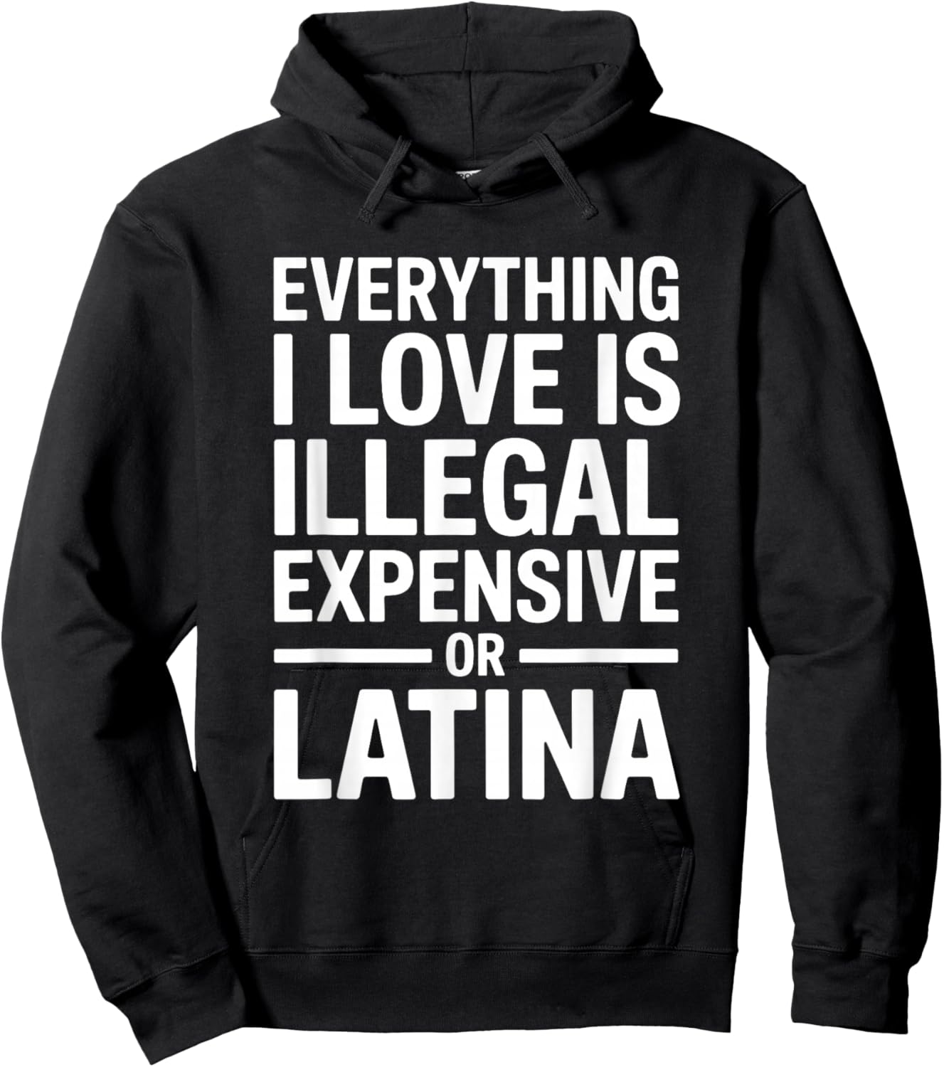 Everything I Love is Illegal Expensive Or Latina Men Boys Hoodie - Hoodie | Black
