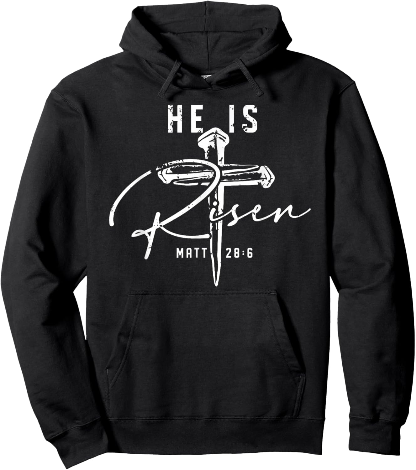He is Risen Christian Cross Jesus Bible Verse Happy Easter Hoodie - Hoodie | Black