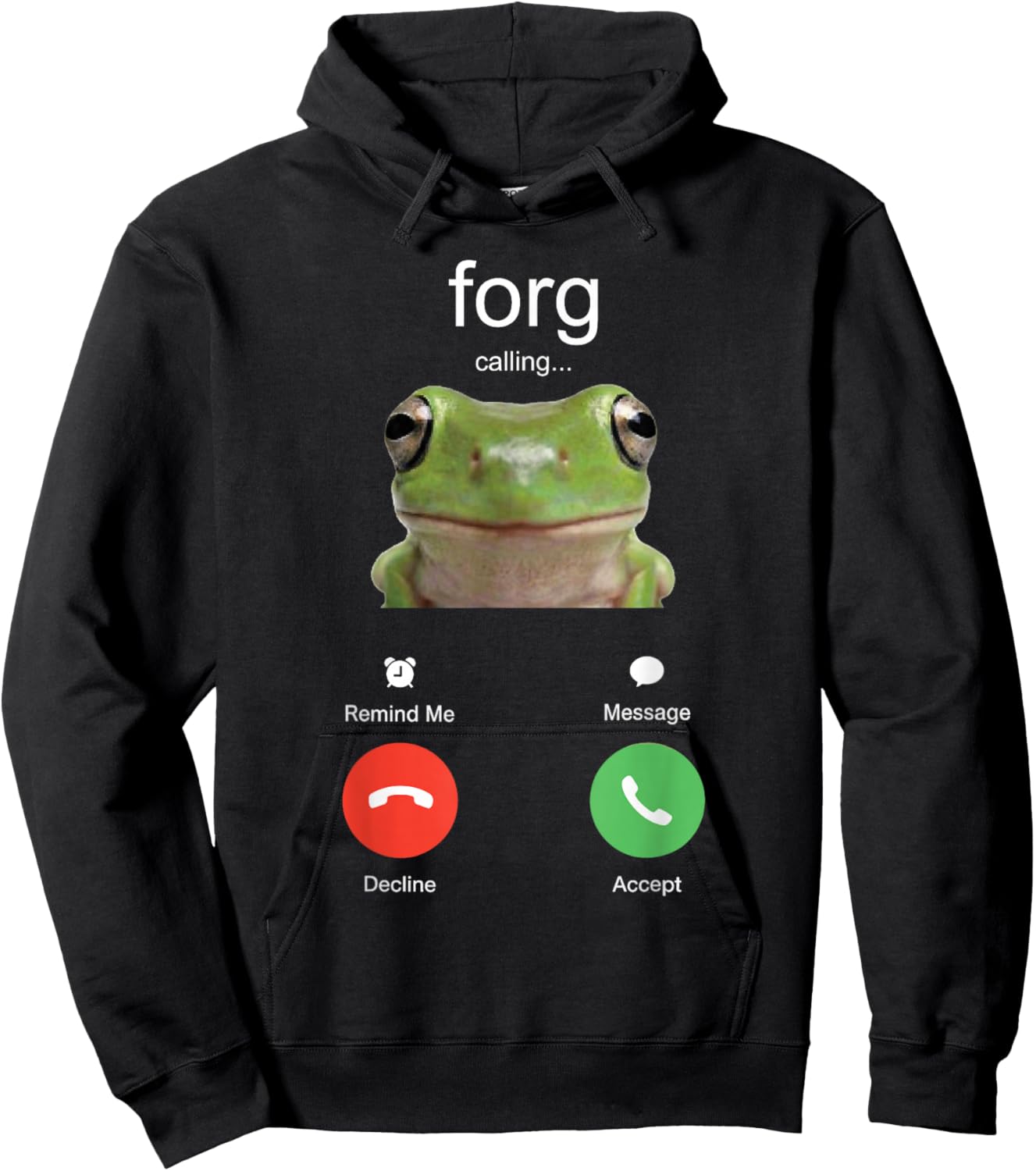 Forg Calling Funny Meme Frog is Calling Misspelled Hoodie - Hoodie | Black