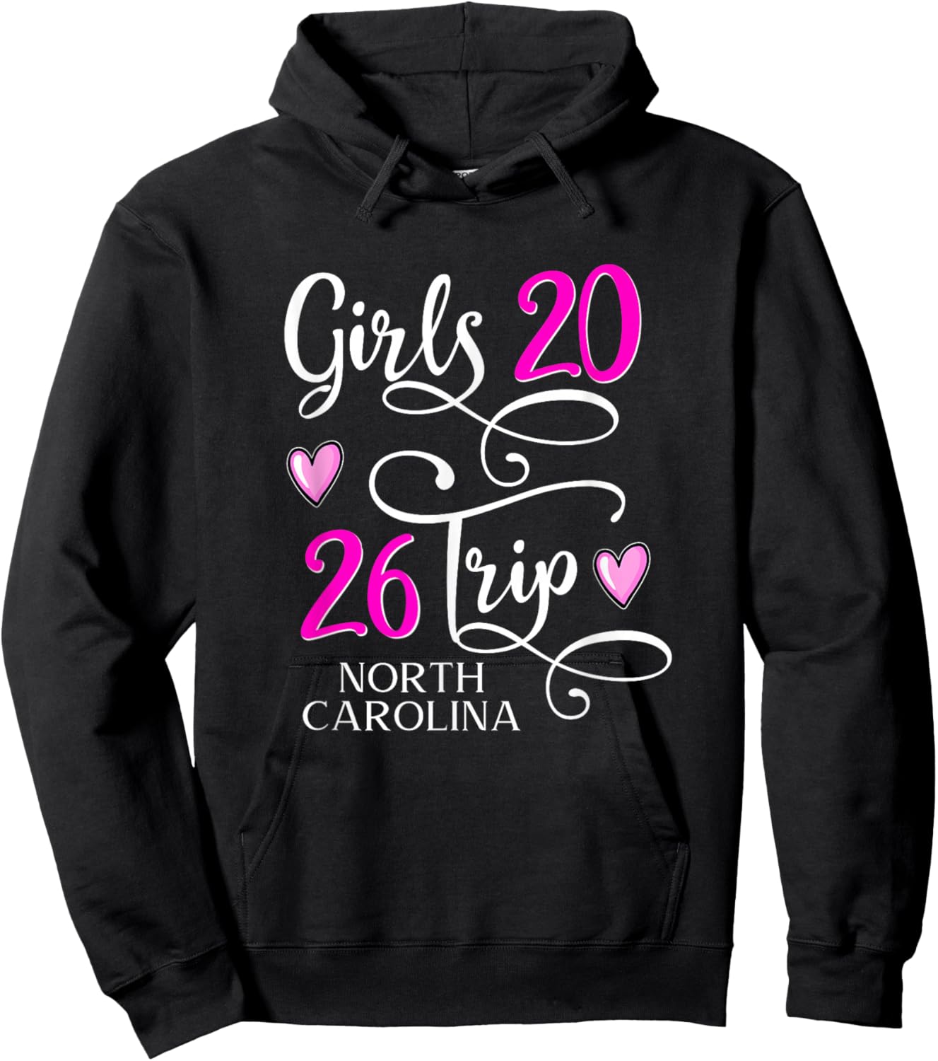 Girls Trip 2026 North Carolina Vacation Group Matching Hoodie - Hoodie | Black