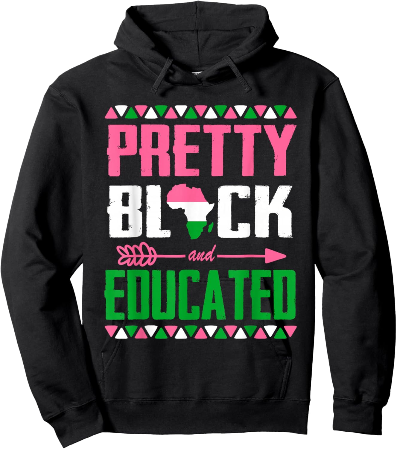 Pretty Black and Educated Black African American Kids Women Hoodie - Hoodie | Black
