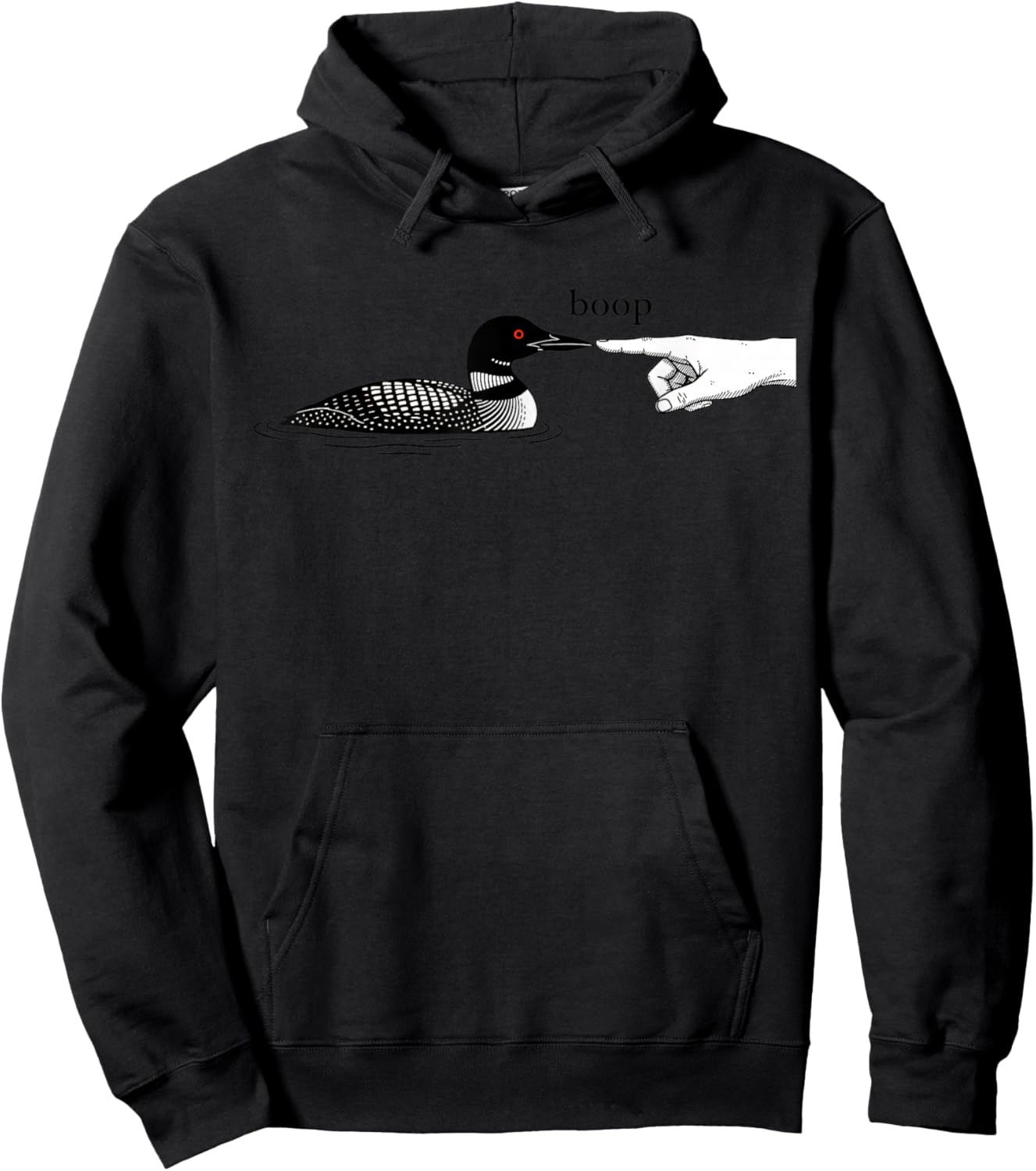 Funny Loon Boop Design Witty Humor Illustration Hoodie - Hoodie | Black