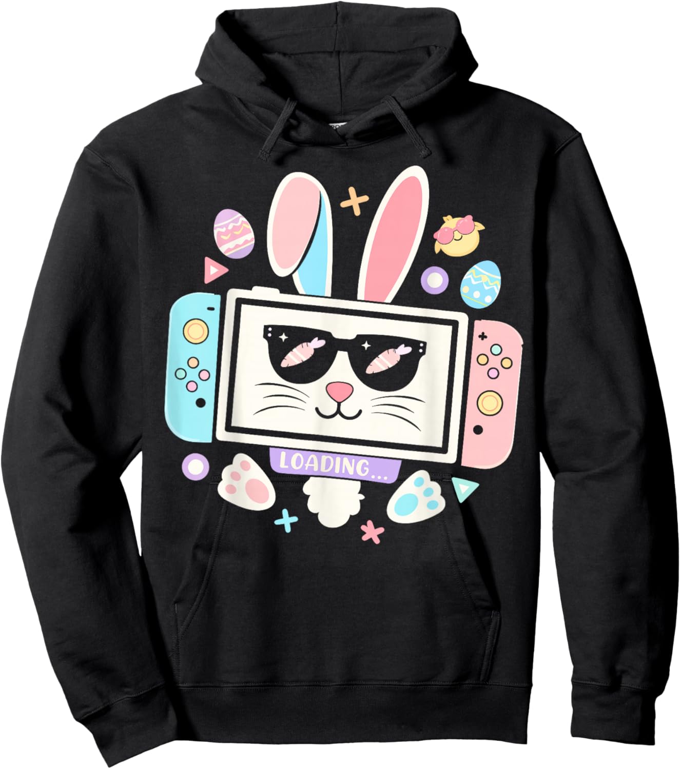 Easter Video Game Bunny Eggs for Gamer Boys Men Teen Kids Hoodie - Hoodie | Black
