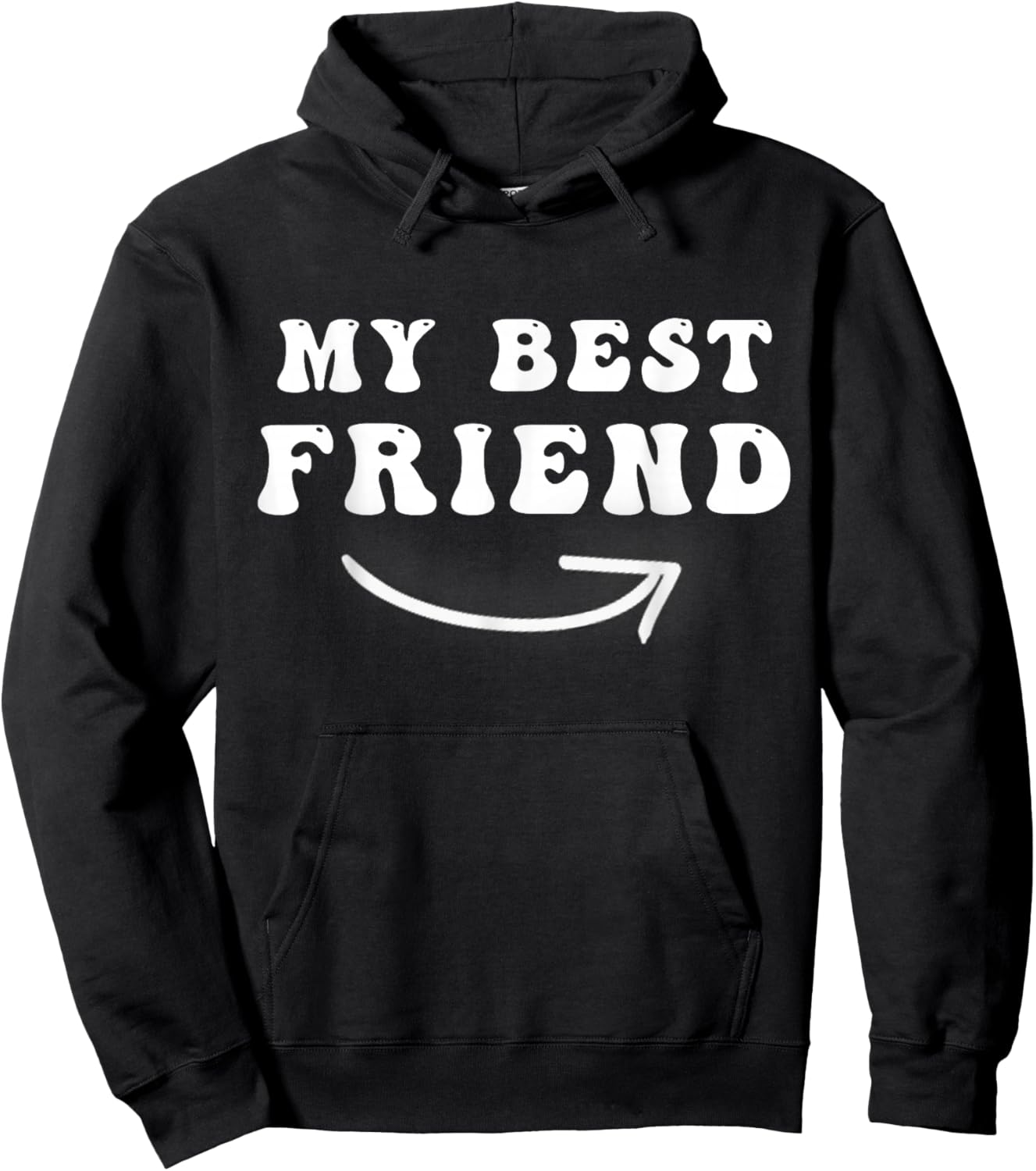 My Best Friend Arrow Pointing Right Funny Matching BFFs Hoodie - Hoodie | Black