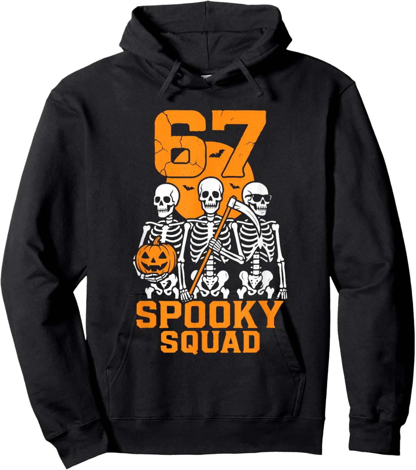 67 Halloween Meme 6 7 Numbers Six Seven Kids Skeleton Group Hoodie - Hoodie | Black