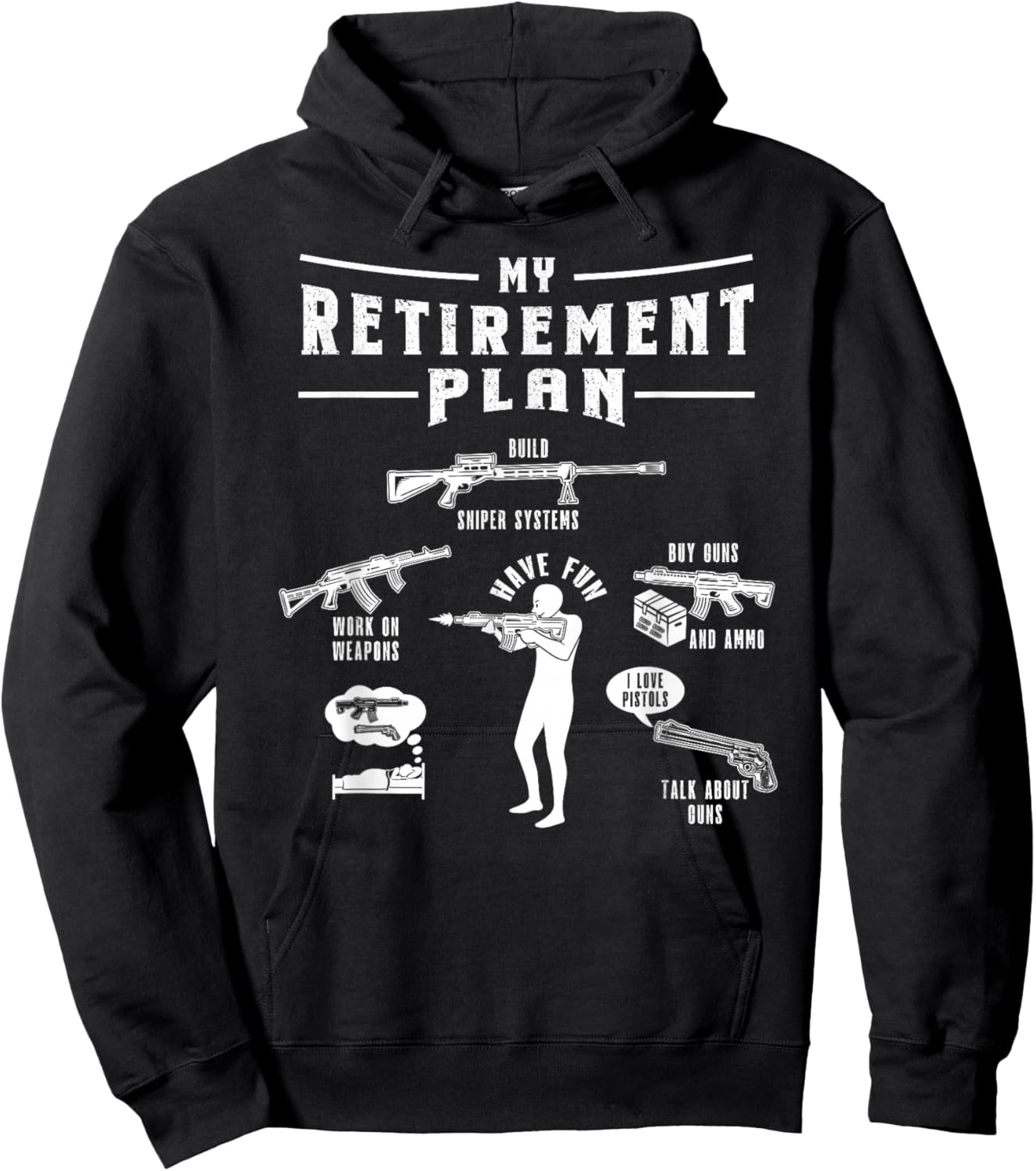 My Retirement Plan Gun Lover Ammo Funny Retired Gun Owner Hoodie - Hoodie | Black